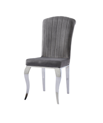 Chaise Nansouty Argent velours Gris Ardoise suggérées chez