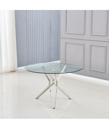 Table à manger Electra Argent Verre Transparent ouvre sa boutique