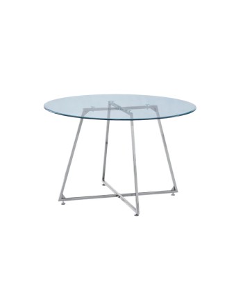 Table à manger Héloïse Argent Verre Transparent français