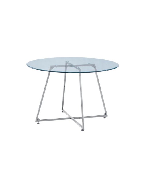 Table à manger Héloïse Argent Verre Transparent français