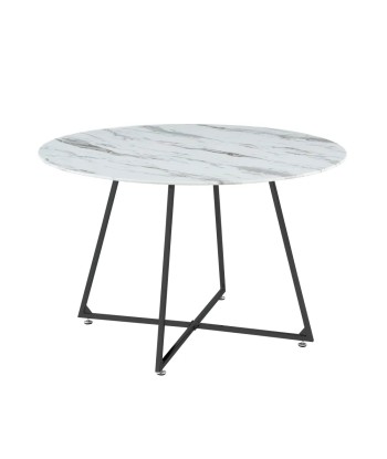 Table à manger Héloïse Noir Marbre Blanc le des métaux précieux