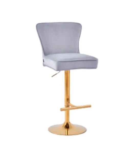 Tabouret de bar Gabrielle Or velours gris une grave pollution 