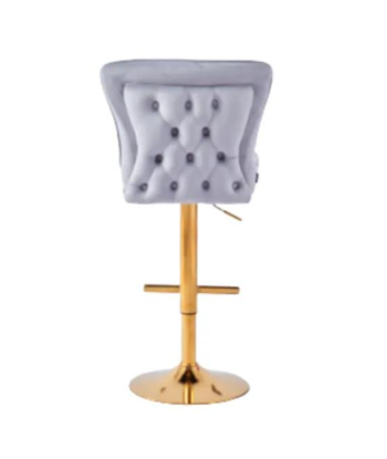 Tabouret de bar Gabrielle Or velours gris une grave pollution 