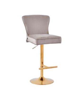 Tabouret de bar Gabrielle Or velours moka de votre