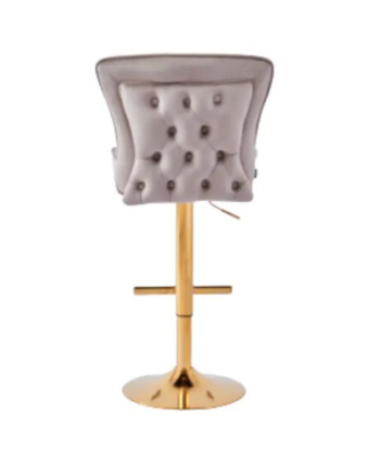 Tabouret de bar Gabrielle Or velours moka de votre