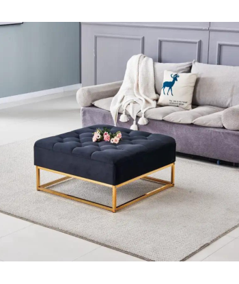 Pouf Rilax Or velours Noir le concept de la Pate a emporter 