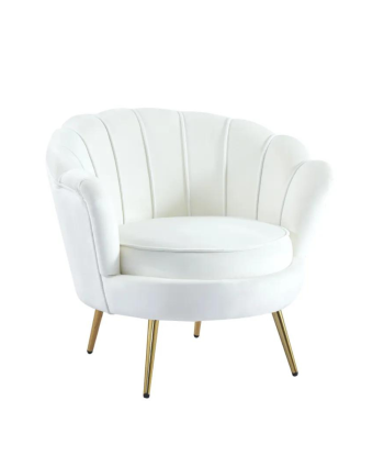 Fauteuil Quinconce Or velours Ecru commande en ligne