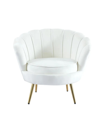 Fauteuil Quinconce Or velours Ecru commande en ligne