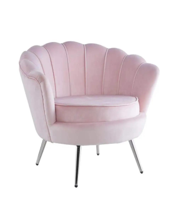 Fauteuil Quinconce Argent velours Rose vente chaude votre 