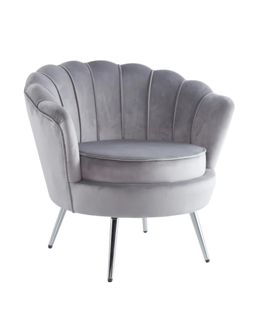 Fauteuil Quinconce Argent velours Gris pour bénéficier 