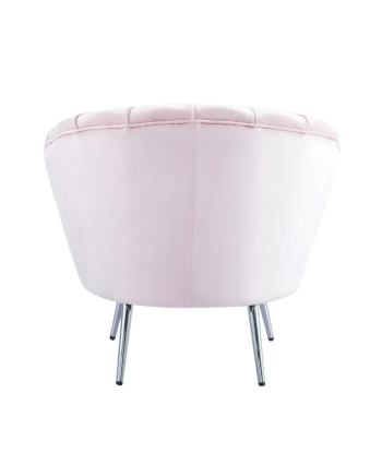 Fauteuil Quinconce Argent velours Rose vente chaude votre 