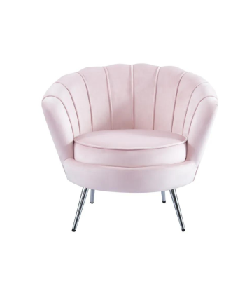 Fauteuil Quinconce Argent velours Rose vente chaude votre 