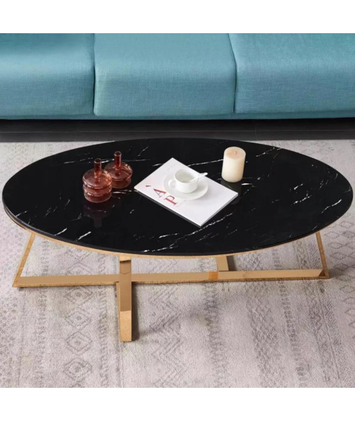 Table basse Dijeaux Or Marbre Noir Paris Déstockage Promo