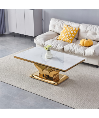 Table basse Trofy Or Marbre Blanc Toutes les collections ici