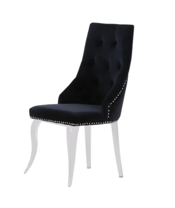 Chaise Stalingrad Argent velours Noir Venez découvrir notre 