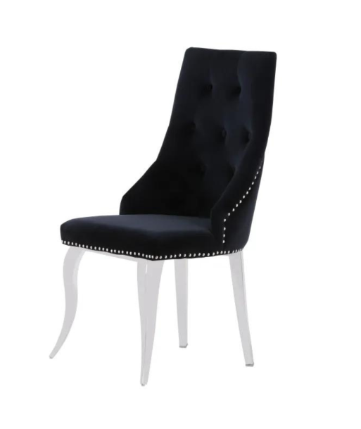 Chaise Stalingrad Argent velours Noir Venez découvrir notre 