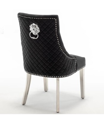 Chaise Stalingrad matelassée Argent velours Noir 50% de réduction en Octobre 2024