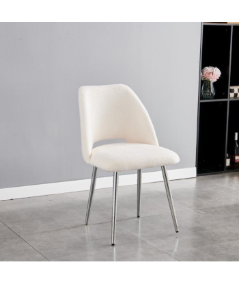 Chaise Tivoli Argent Laine blanc pas cher 