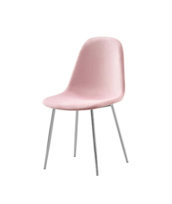 Chaise Victoire Argent velours rose pâle français