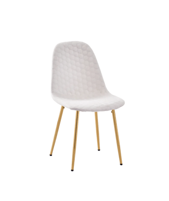 Chaise Maya Or velours beige de pas cher