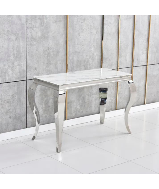 Console Nansouty Argent marbre blanc 110 cm Comparez plus de prix