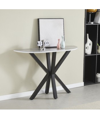 Console Ophelia Noir Plateau Céramique Marbre Gris l'achat 