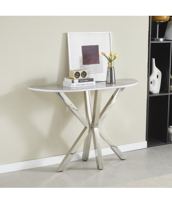 Console Ophelia Argent Plateau Céramique Marbre Gris 50% de réduction en Octobre 2024