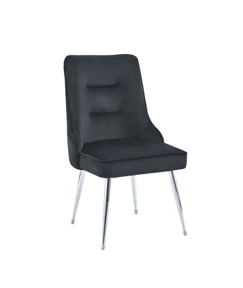 Chaise Zip Chrome velours noir 50-70% off 