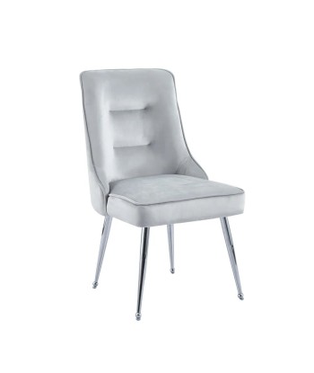 Chaise Zip Chrome velours gris acheter