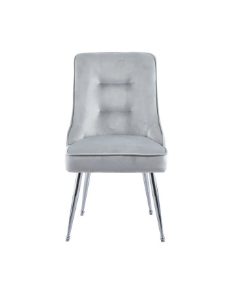 Chaise Zip Chrome velours gris acheter