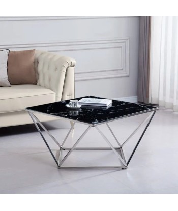 Table basse Karla Argent marbre noir Comparez et commandez 