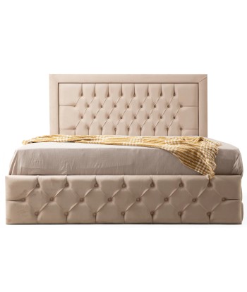 Cadre de lit Roma velours beige Comparez plus de prix