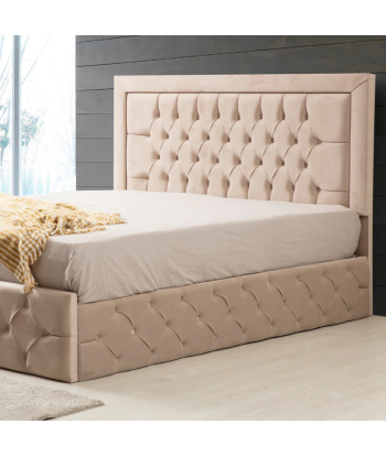 Cadre de lit Roma velours beige Comparez plus de prix