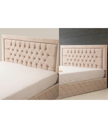 Cadre de lit Roma velours beige Comparez plus de prix