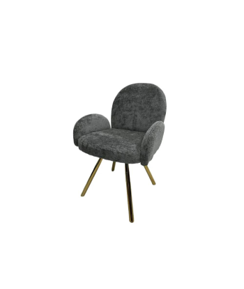 Chaise Mimi Or Velours Anthracite pas chere