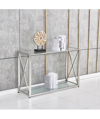 Console Kensy argent verre transparent En savoir plus