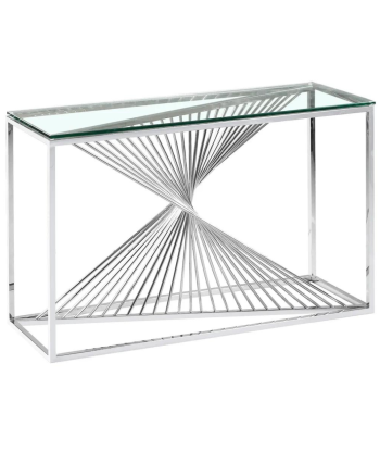 Console Brittany argent verre transparent Jusqu'à 80% De Réduction