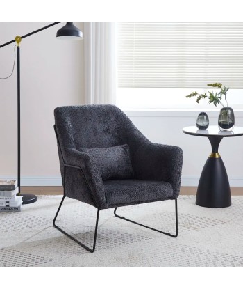 Fauteuil Baska Noir velours anthracite de France